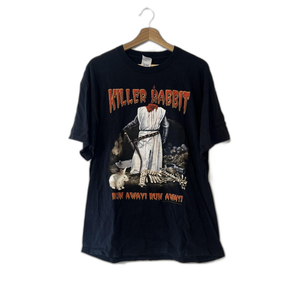 Vintage Monty Python Killer Rabbit Shirt Mens Large Black Delta T Shirt 2000s